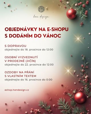 Abychom se ujistili, že naše ozdoby stihnou do Štědrého dne dorazit k vám domů a rozzářit váš stromeček, stanovili jsme...